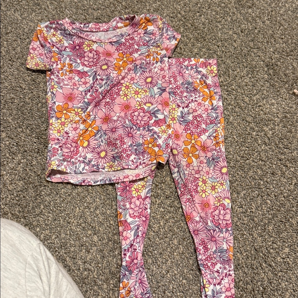 Penelope Mack Pink Floral Kids Pajama Set